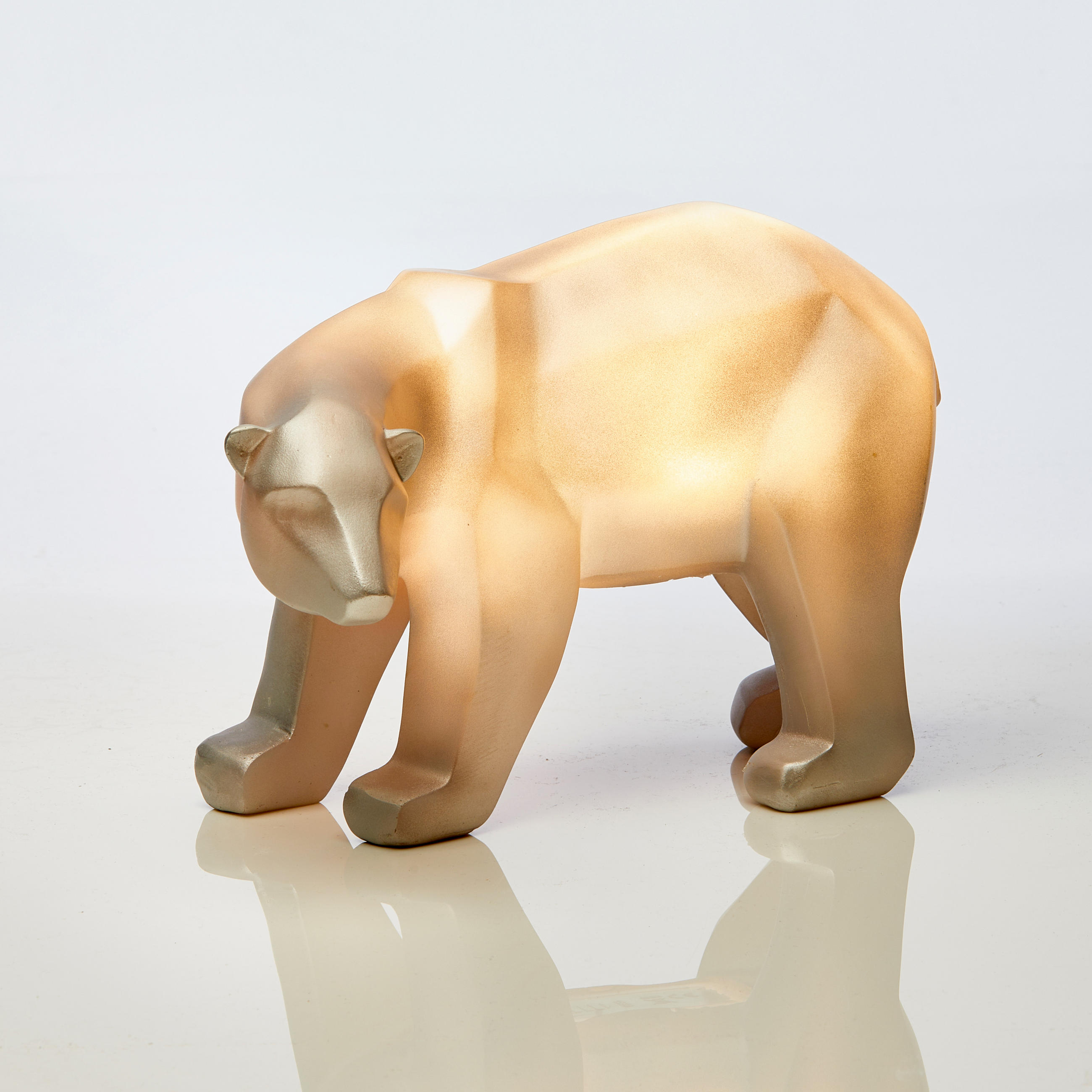 LED-POLYRESIN-FIGUR - Polarbär in Silber mit warmweißer Lampe für stimmungsvolle Dekoration, batteriebetrieben - Silberfarben, Kunststoff (10/15/10cm) - Northpoint