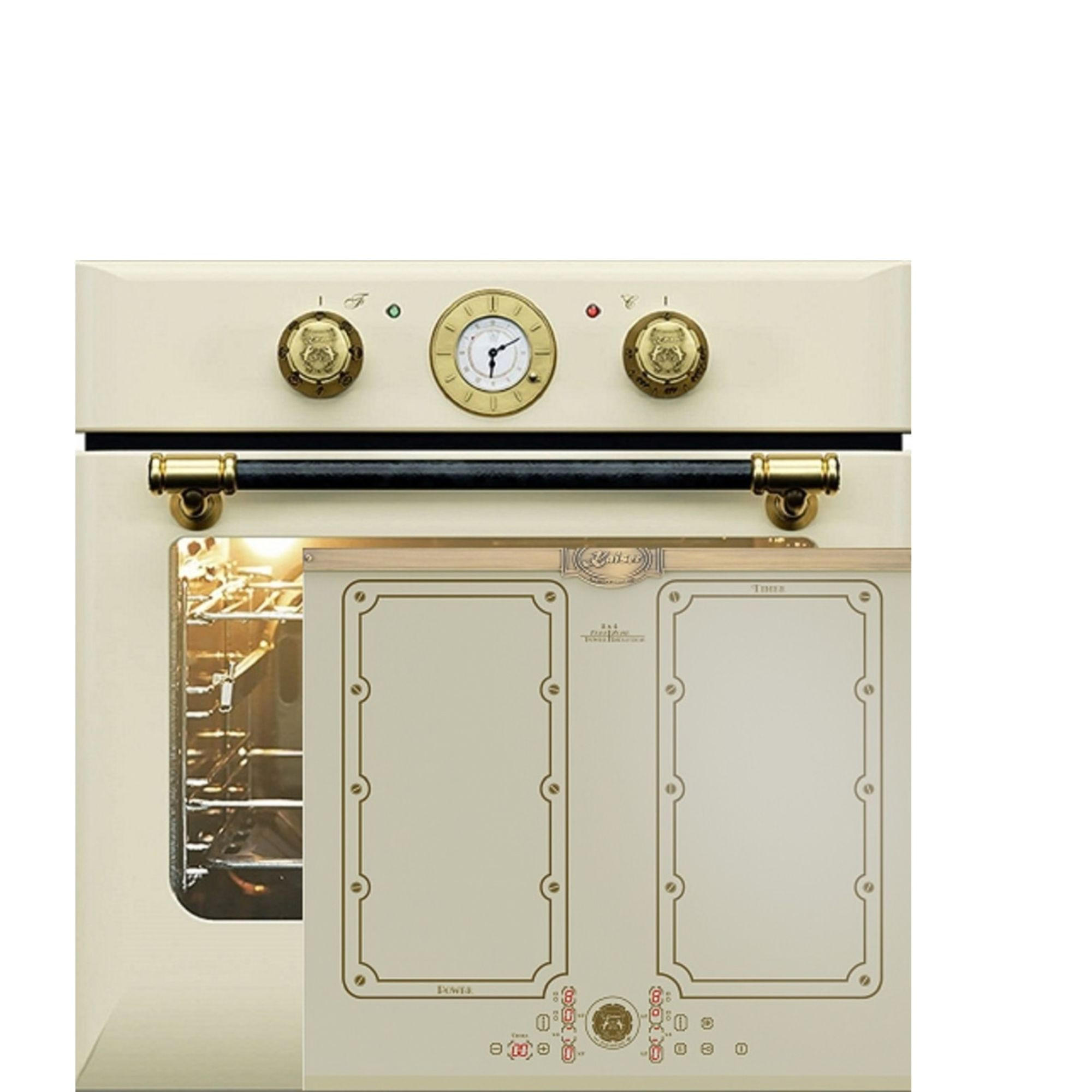 ELEKTRO-BACKOFEN 60 cm EH 6432 ElfBE Eco+KCT 6192 FI ElfEm Induktionskochfeld 60 cm - Creme, Metall (59/59/54cm) - Kaiser Küchengeräte