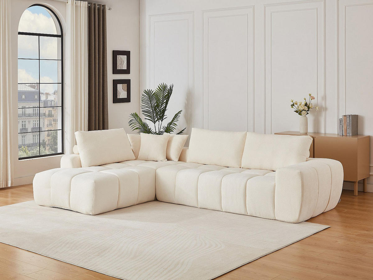SOFA - 6 Personen - stoff - beige Lavezo - Beige, Textil (300/82/209cm) - Vente-Unique