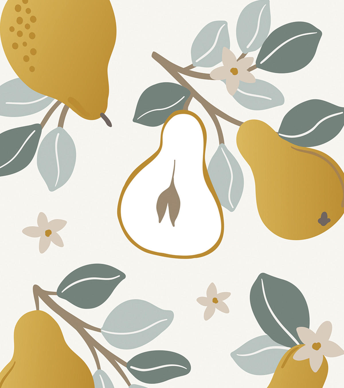 POSTER Birne, 30x40 cm - Beige/Dunkelgelb, Papier (30/1/40cm) - Lilipinso