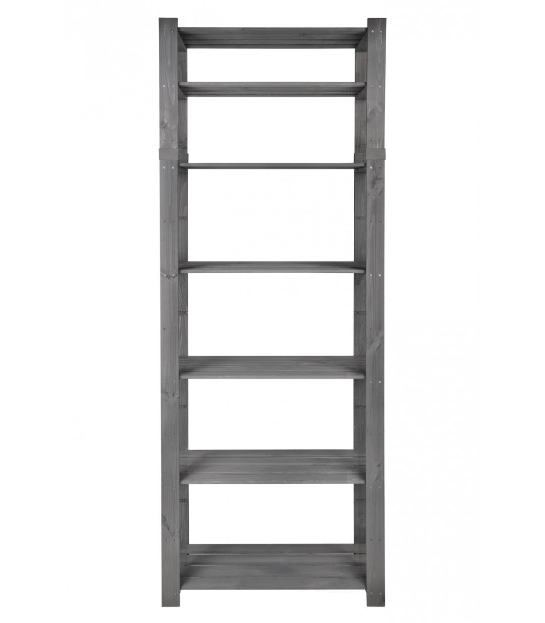HOLZREGAL PINEPEAK 220x80x38cm 7 Fachboden 1,2cm dickes Kiefernholz Grau - Grau, Holz (80/220/38cm) - PROREGAL