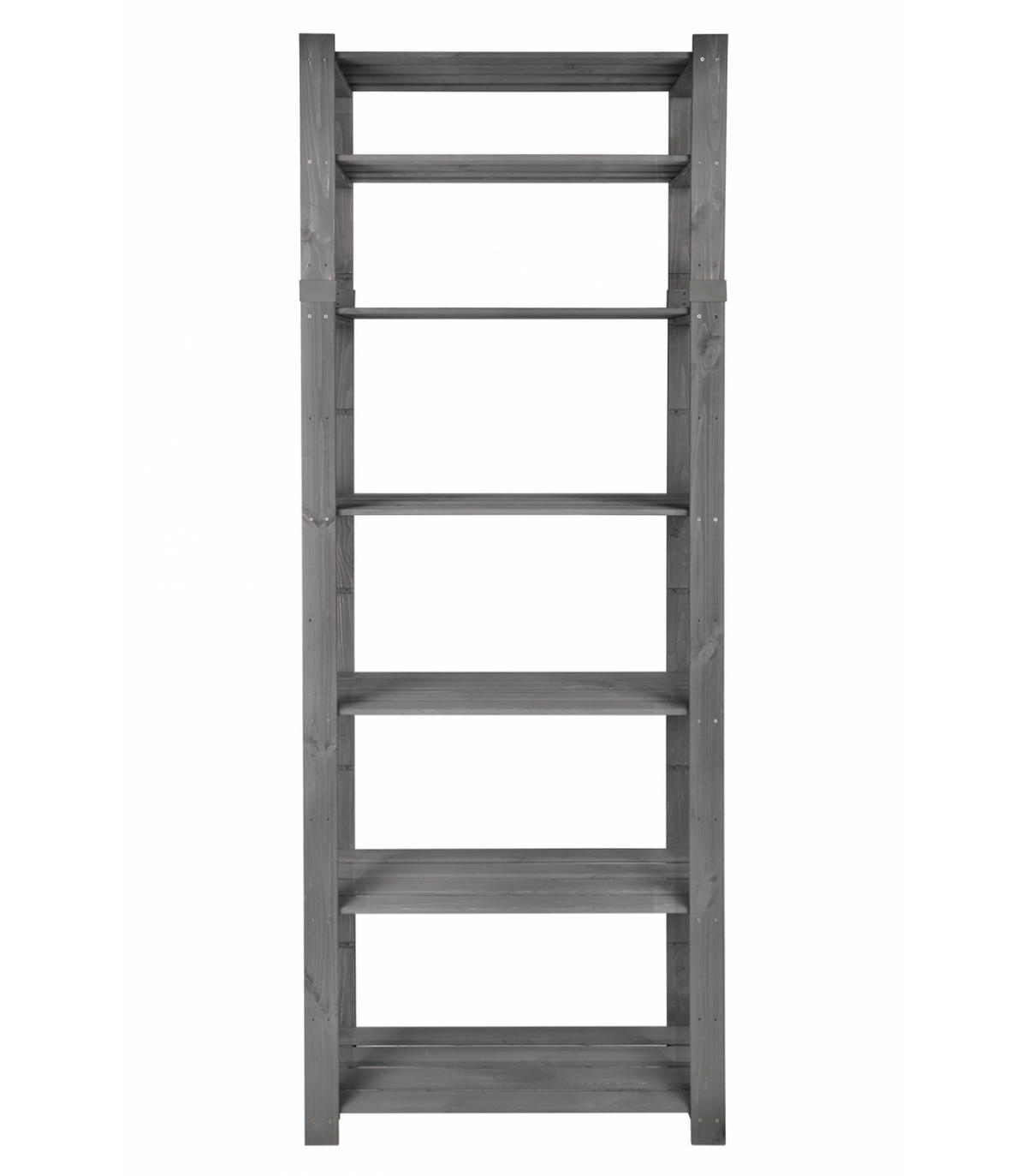 HOLZREGAL PINEPEAK 220x80x38cm 7 Fachboden 1,2cm dickes Kiefernholz Grau - Grau, Holz (80/220/38cm) - PROREGAL