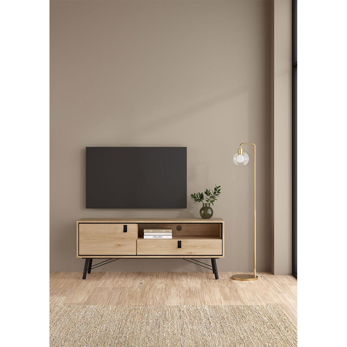 TV-MÖBEL, Ry, Eiche, Holzwerkstoff, 151 x 40 x 60 cm - Eichefarben, Holzwerkstoff (151/60/40cm) - ebuy24