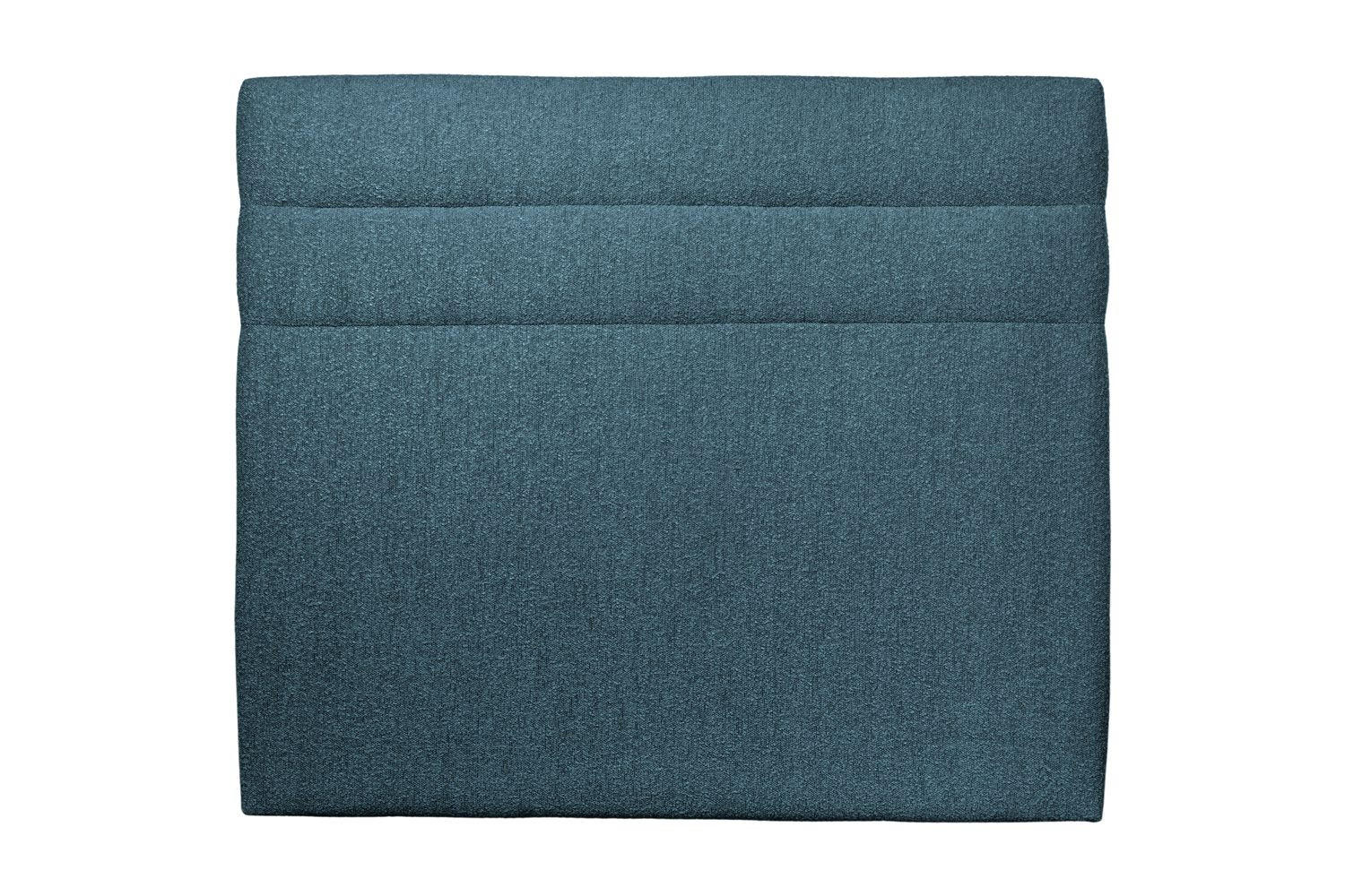 KOPFTEIL Modell Linien – Blauer Bouclé-Stoff 140 cm - Blau/Beige, Holz (140/120/10cm) - Sommeil de Plomb