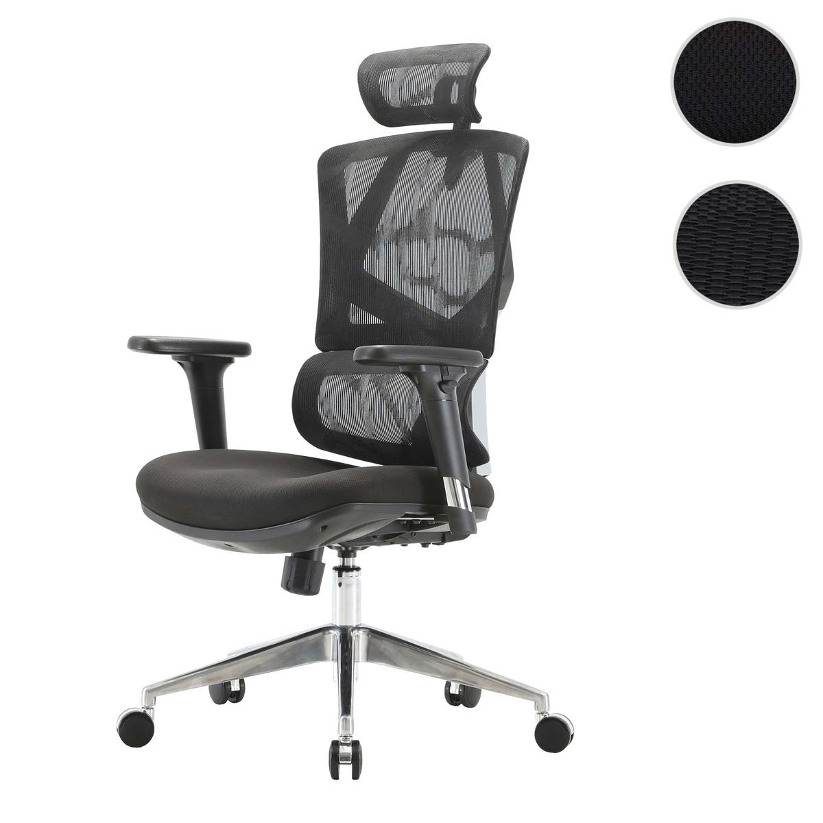 BÜROSTUHL MESH Schwarz - Schwarz, Textil (66/136/95cm) - SIHOO
