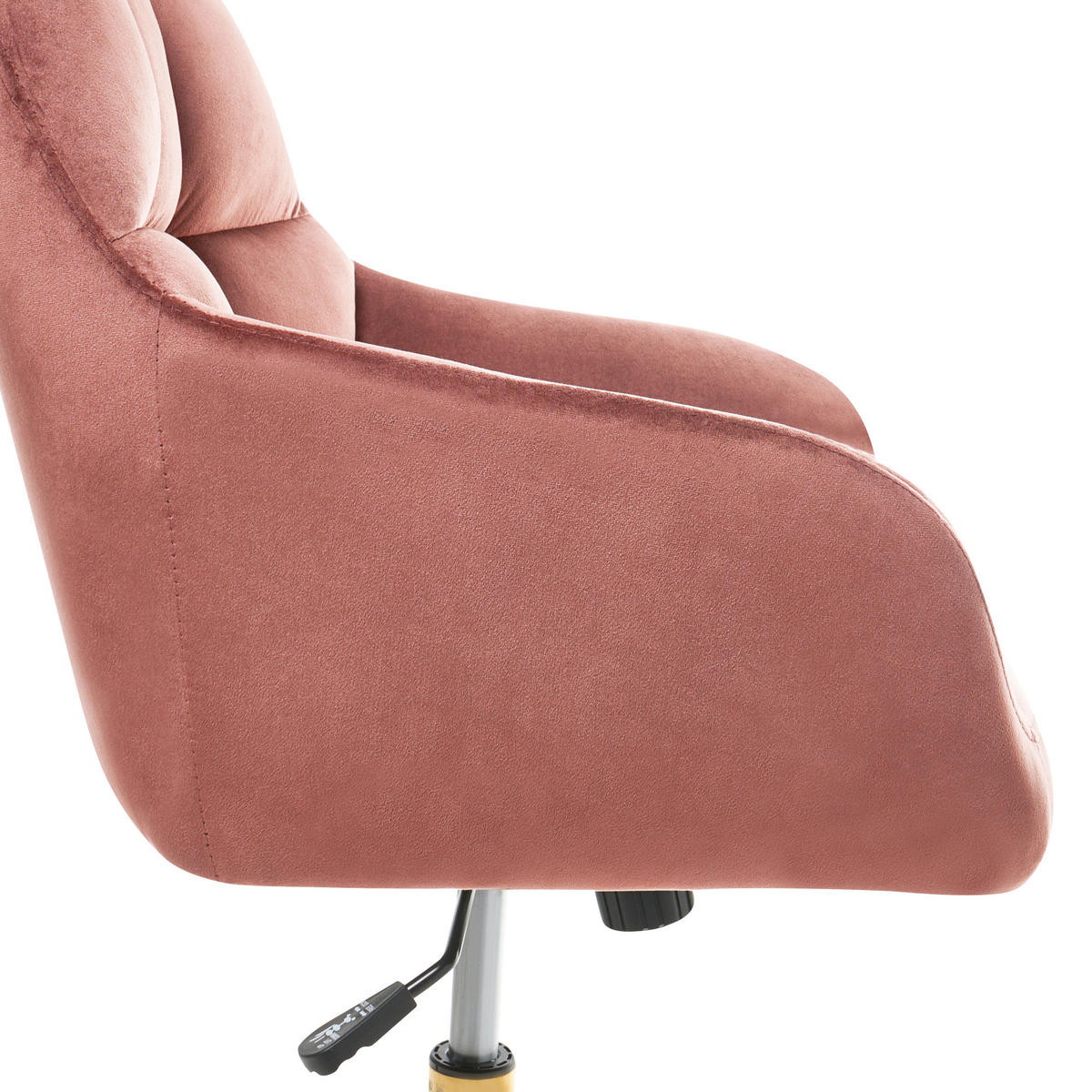 SCHREIBTISCHSTUHL Samtstoff Rosa Palmdale - Pink, Textil (58/87/61cm) - Beliani