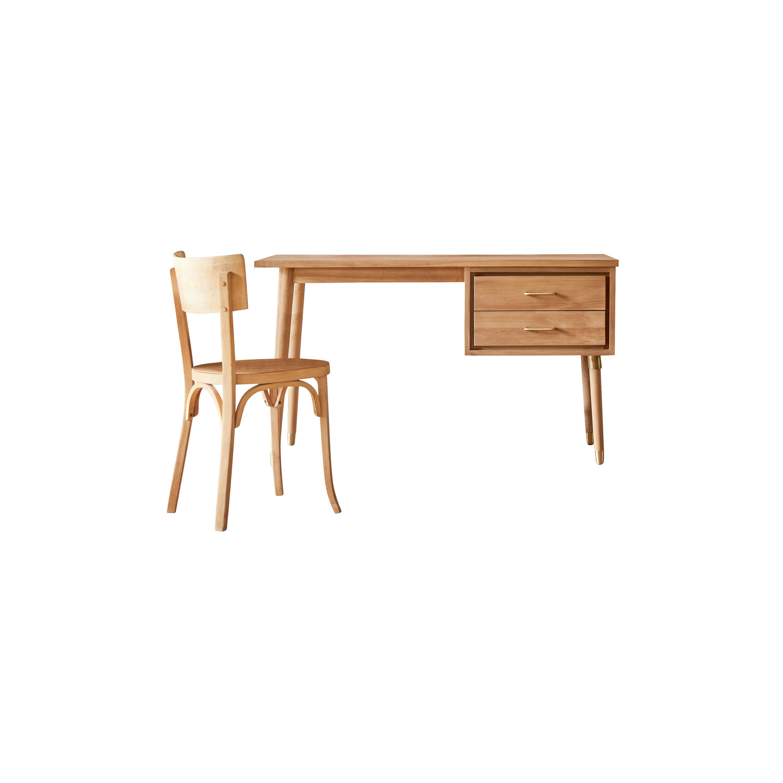 KINDER-SCHREIBTISCH Kort Natur aus Teak - Naturfarben, Holz (130/74/60cm) - Tikamoon