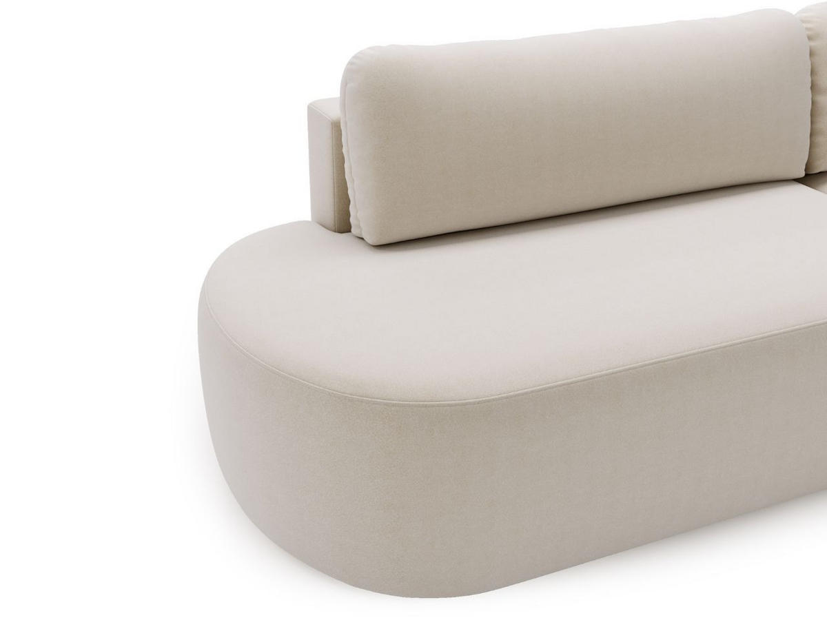 ECKSOFA Aurio O Bouclé-Stoff Creme Rechts - Creme, Holz/Textil (271/177cm) - Graingold
