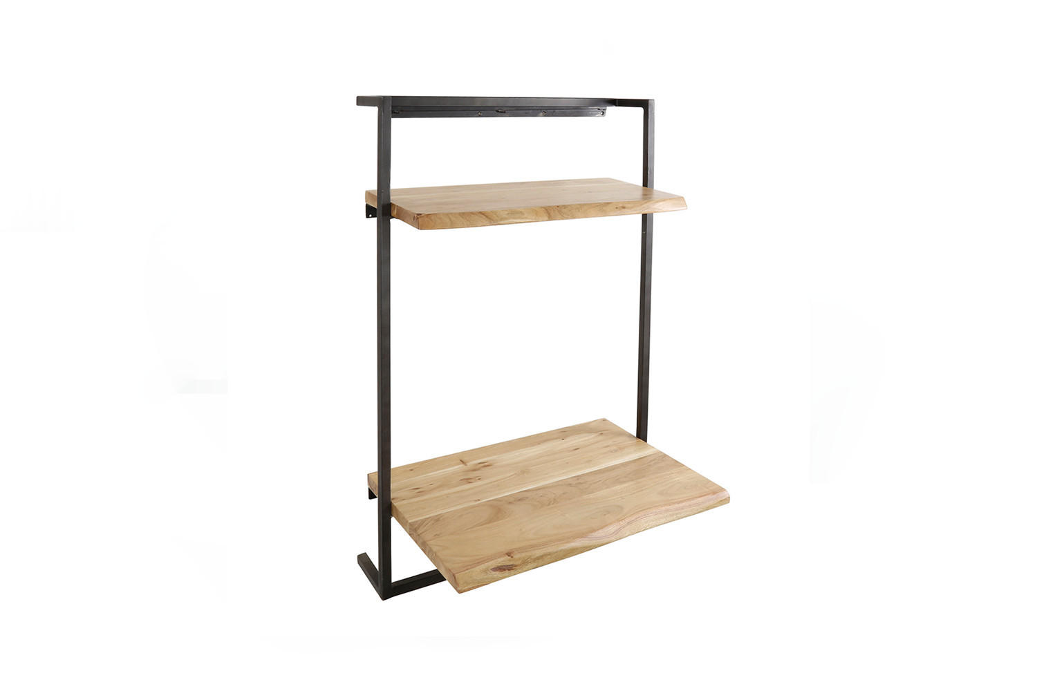 SCHREIBTISCH AIDY Holz Akazie - Schwarz/Naturfarben, Holz (45/65/100cm) - KAWOLA