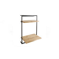 SCHREIBTISCH AIDY Holz Akazie - Schwarz/Naturfarben, Holz (45/65/100cm) - KAWOLA