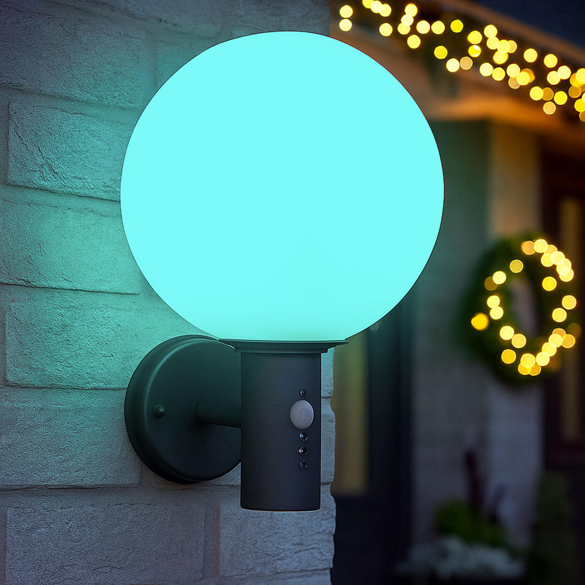 LED AUSSENLEUCHTE Edelstahl Anthrazit - Anthrazit, Glas (25/25/37cm) - Globo Lighting