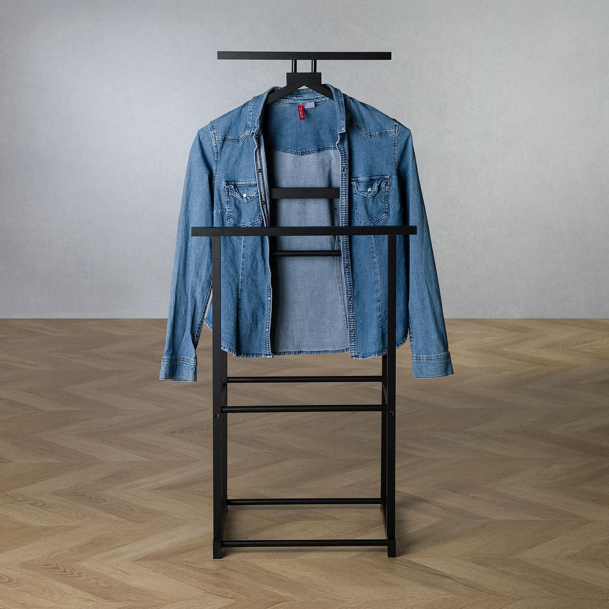 HERRENDIENER KANNA - Schwarz, Holz (49/109/40cm) - IDIMEX