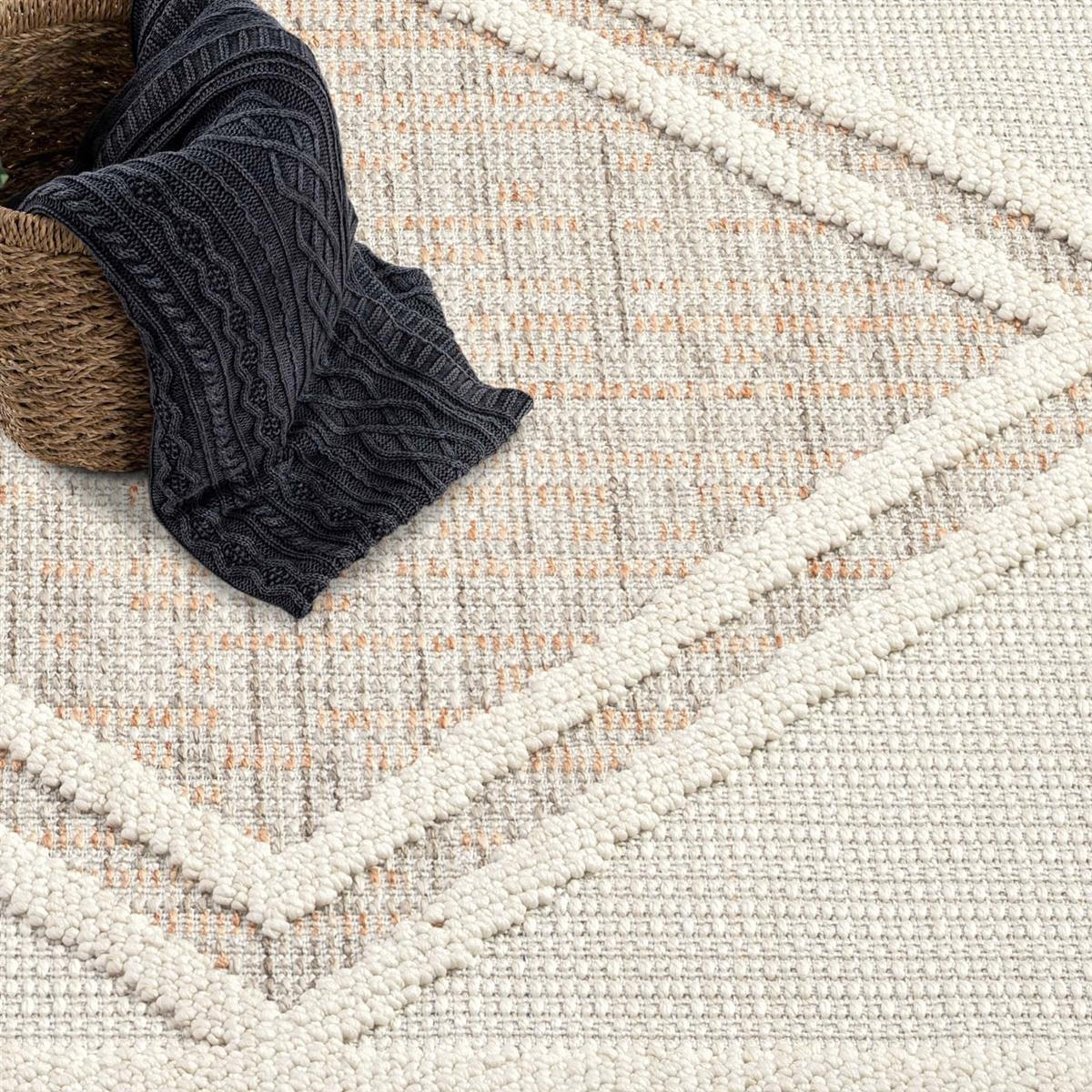 KURZFLOR-TEPPICH Lindo 8853 Terra 200x200 cm Rund - Creme, Textil (200/200cm) - carpet city
