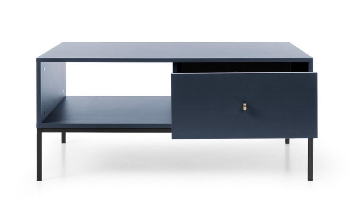 COUCHTISCH Granat Monako Mit Schwarzem Gestell - Blau/Schwarz, Holzwerkstoff (1/68/46.2cm) - Sepro Meble