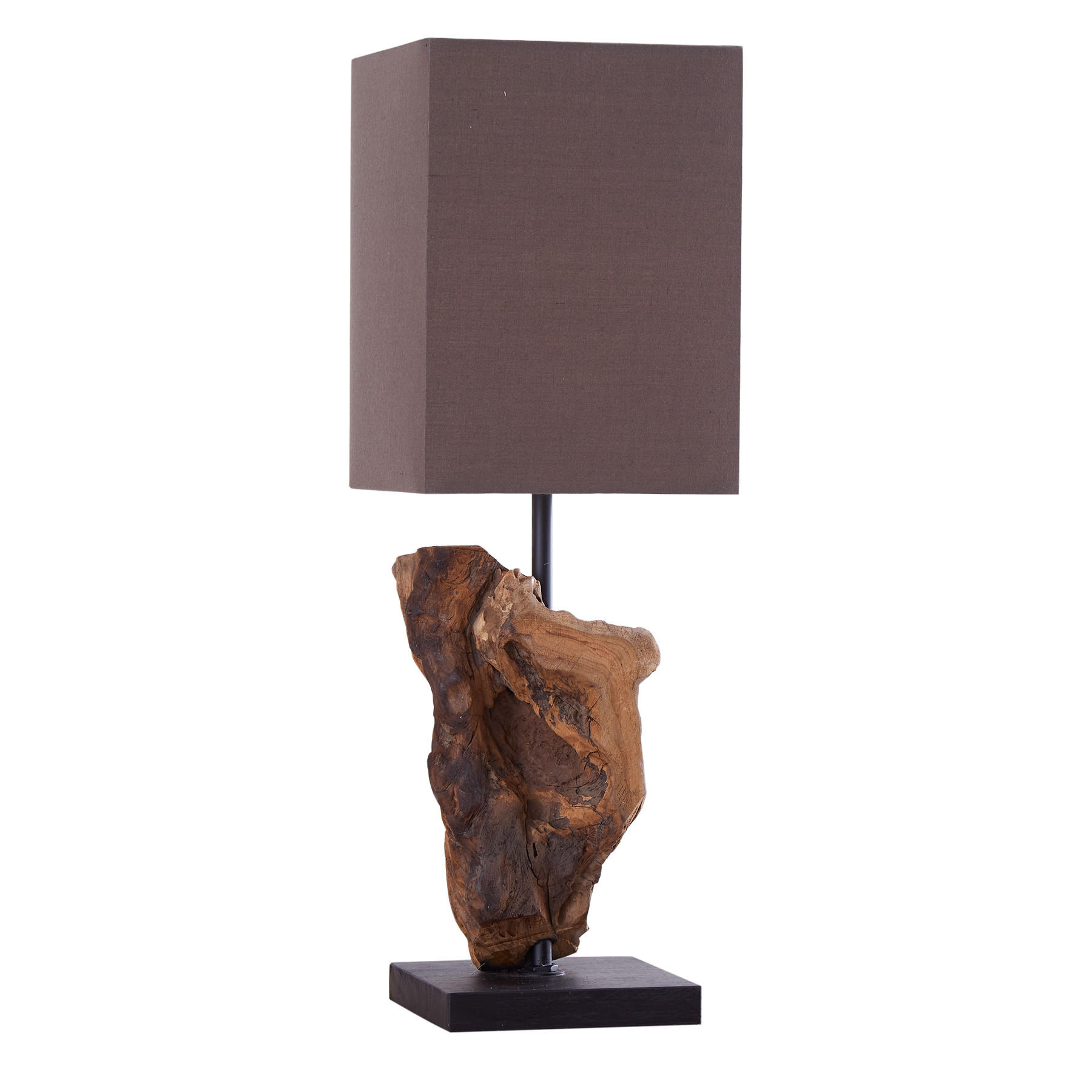 TISCHLEUCHTE HYPNOTIC Treibholz Braun 45 cm - Braun, Holz/Textil (15/15/45cm) - riess-ambiente