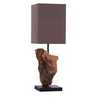 TISCHLEUCHTE HYPNOTIC Treibholz Braun 45 cm - Braun, Holz/Textil (15/15/45cm) - riess-ambiente