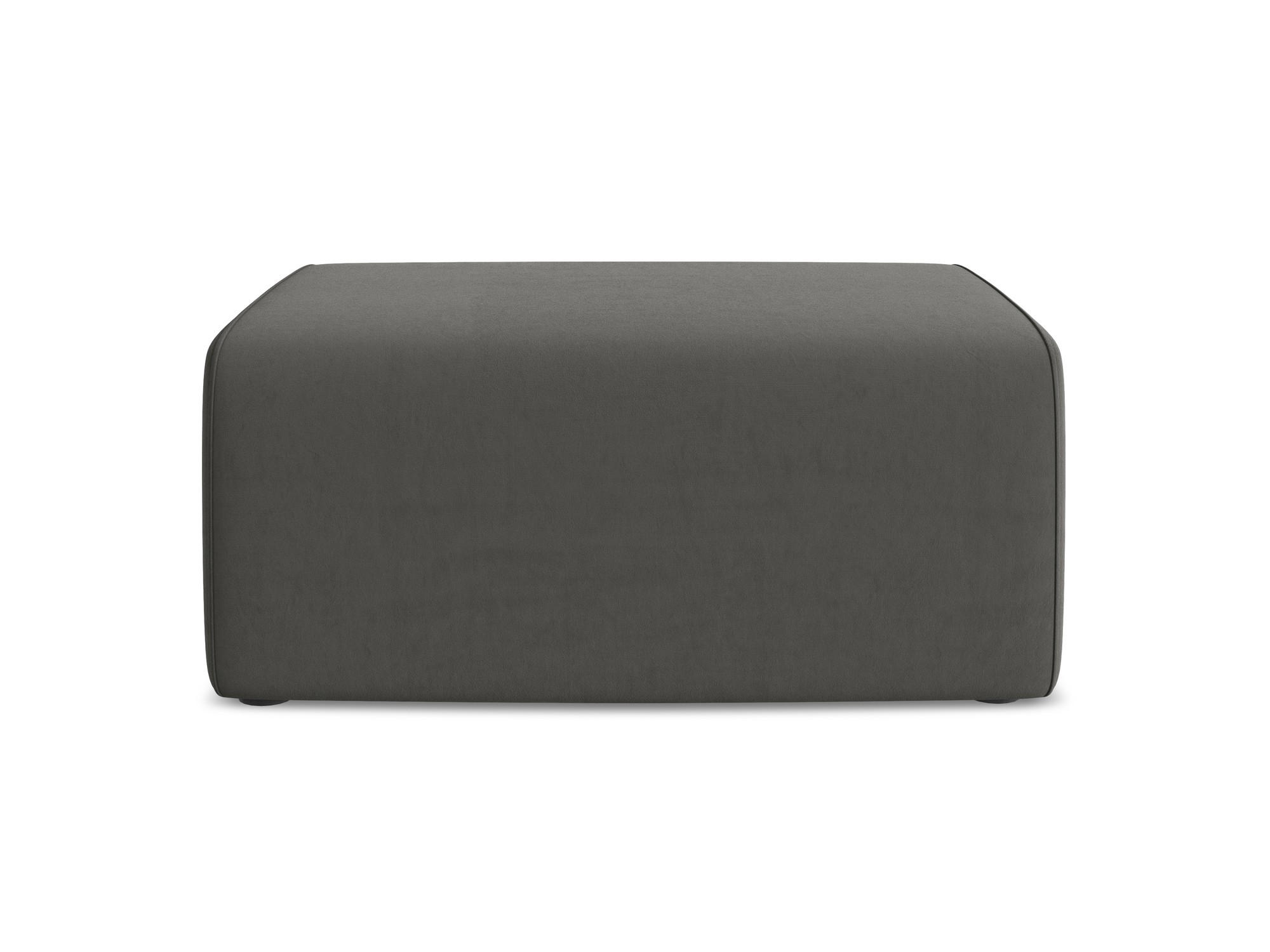 POUF Samt Stoff Grau - Dunkelgrau/Schwarz, Kunststoff/Textil (90/80/60cm) - Makamii