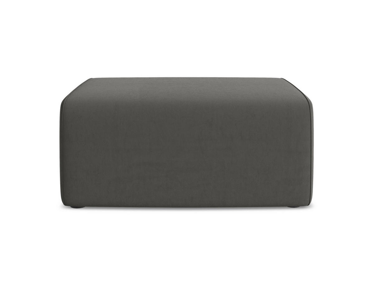 POUF Samt Stoff Grau - Dunkelgrau/Schwarz, Kunststoff/Textil (90/80/60cm) - Makamii