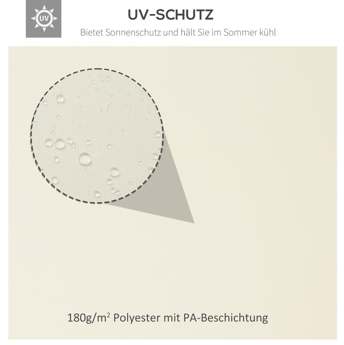 PAVILLON-ERSATZDACH 300/400 cm mit Winddach und 8 Abflusslöchern, Cremeweiß - Weiß, Textil (300/20/400cm) - Redom