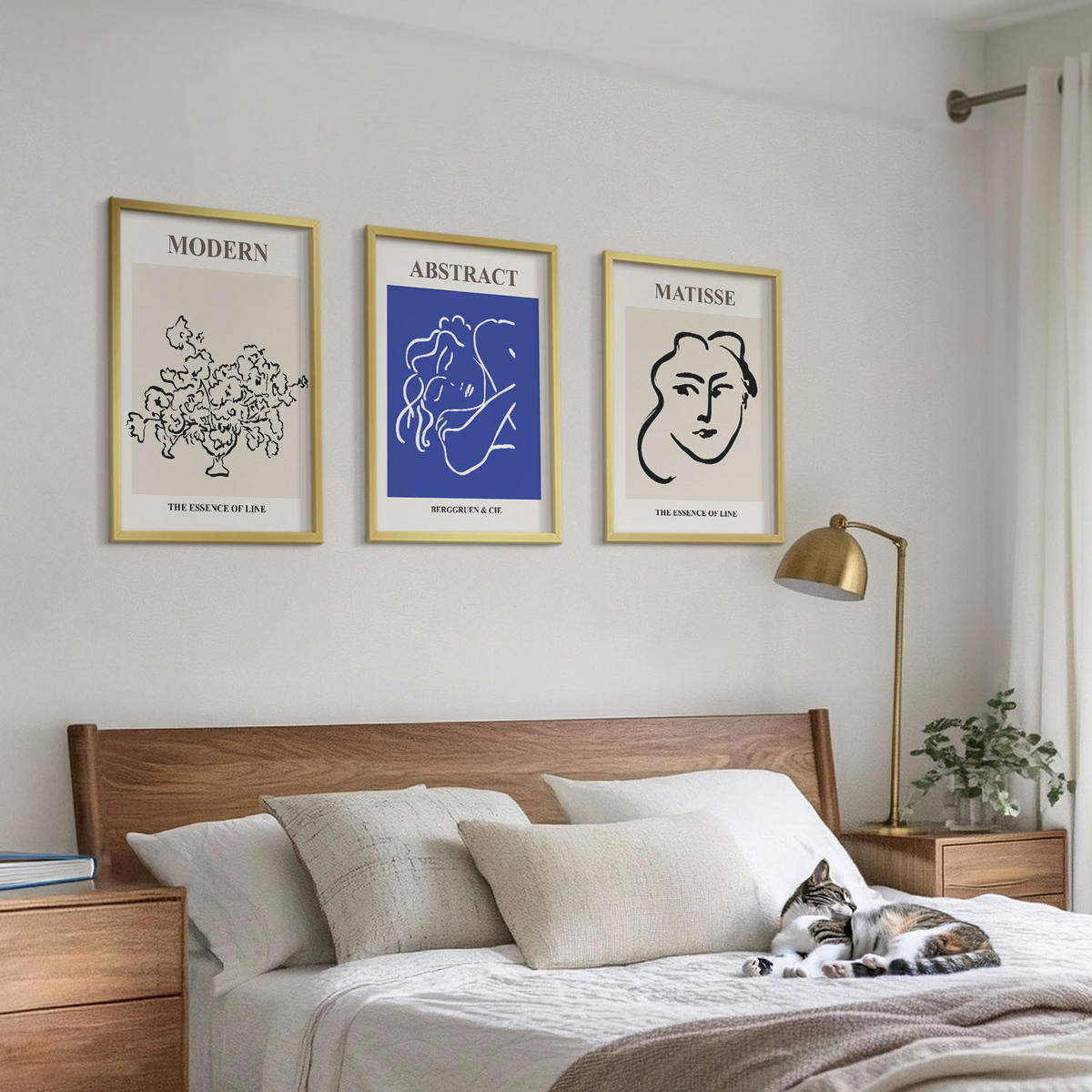 WANDBILDER 3er Set - 40x60 cm Goldrahmen - Matisses moderne Plakate - Goldfarben, Kunststoff (40/60cm) - ArtPrintCave