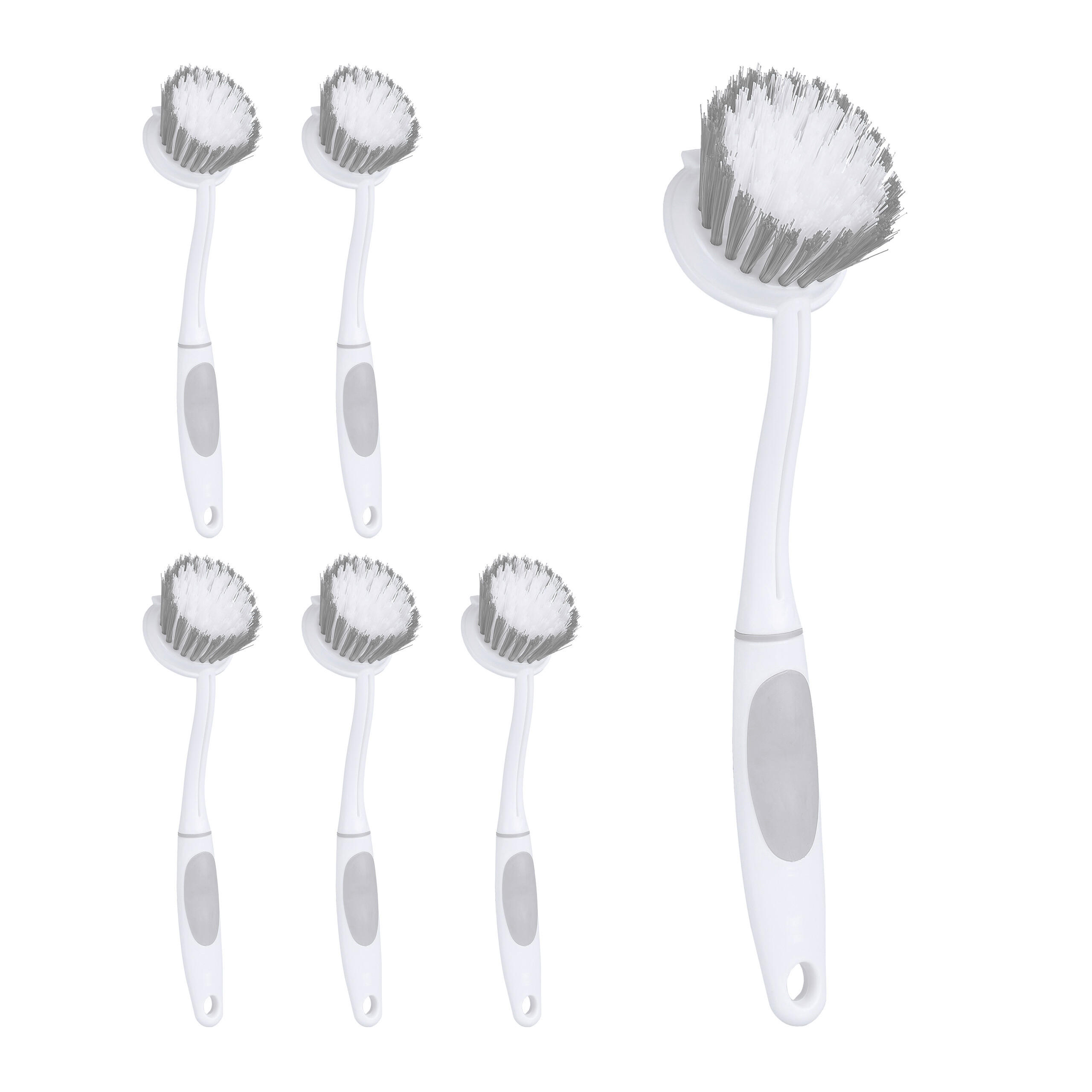 6xSPÜLBÜRSTE - Weiß, Kunststoff - Relaxdays
