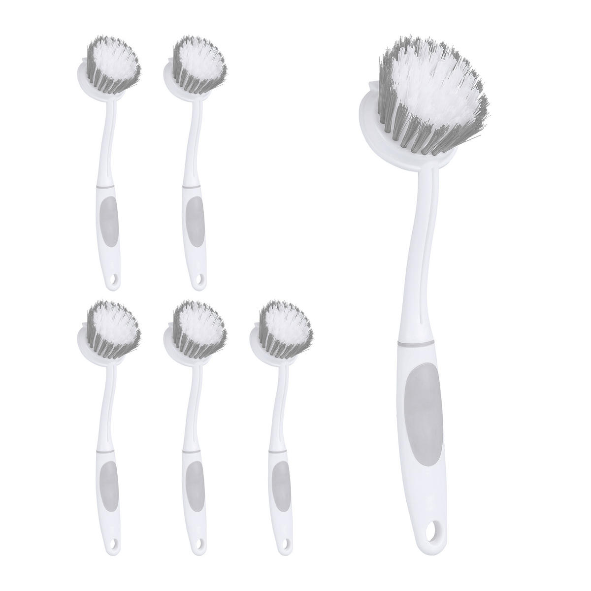6xSPÜLBÜRSTE - Weiß, Kunststoff - Relaxdays