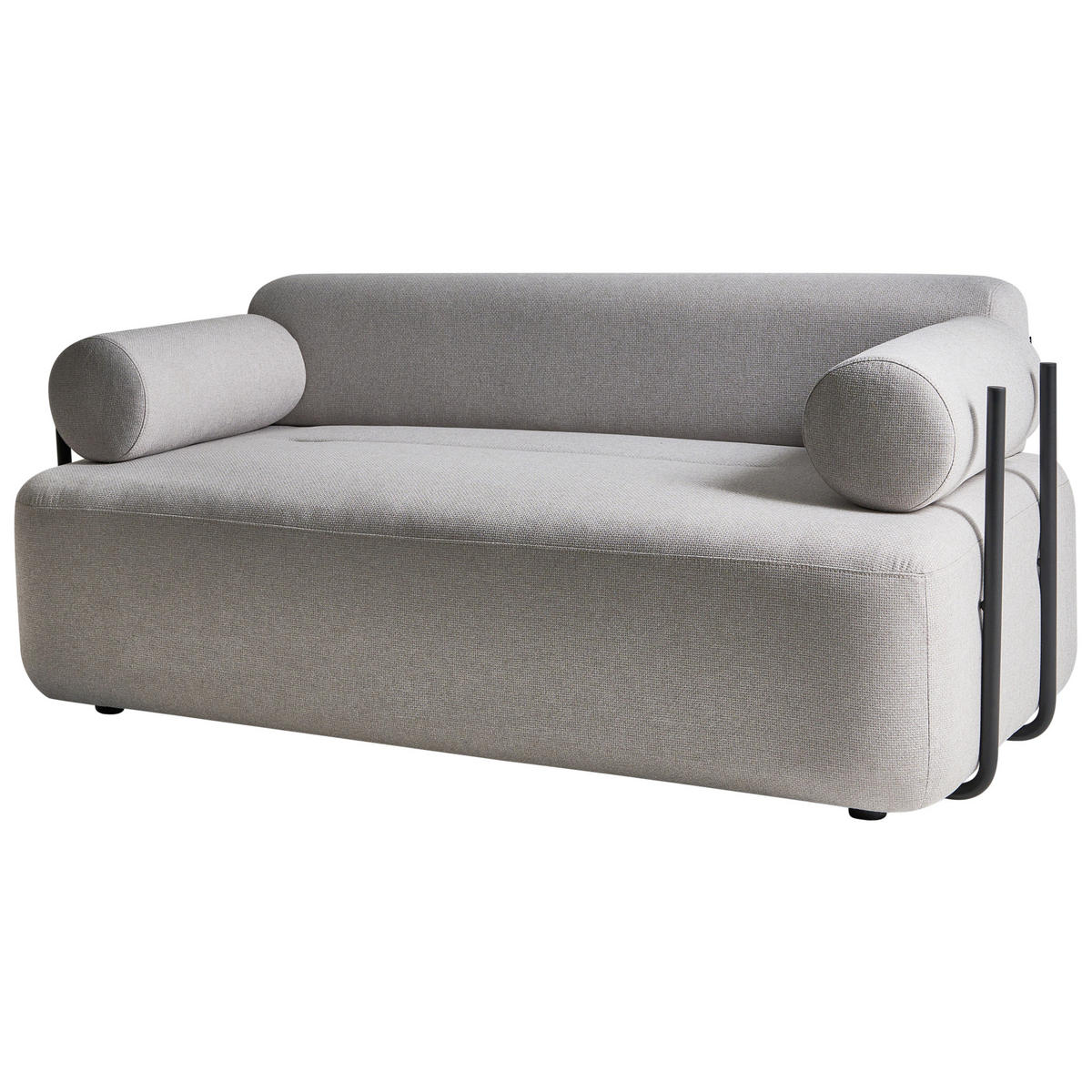 2-SITZER-SOFA Stoff Hellgrau Elva - Hellgrau, Textil (170/74/100cm) - Beliani
