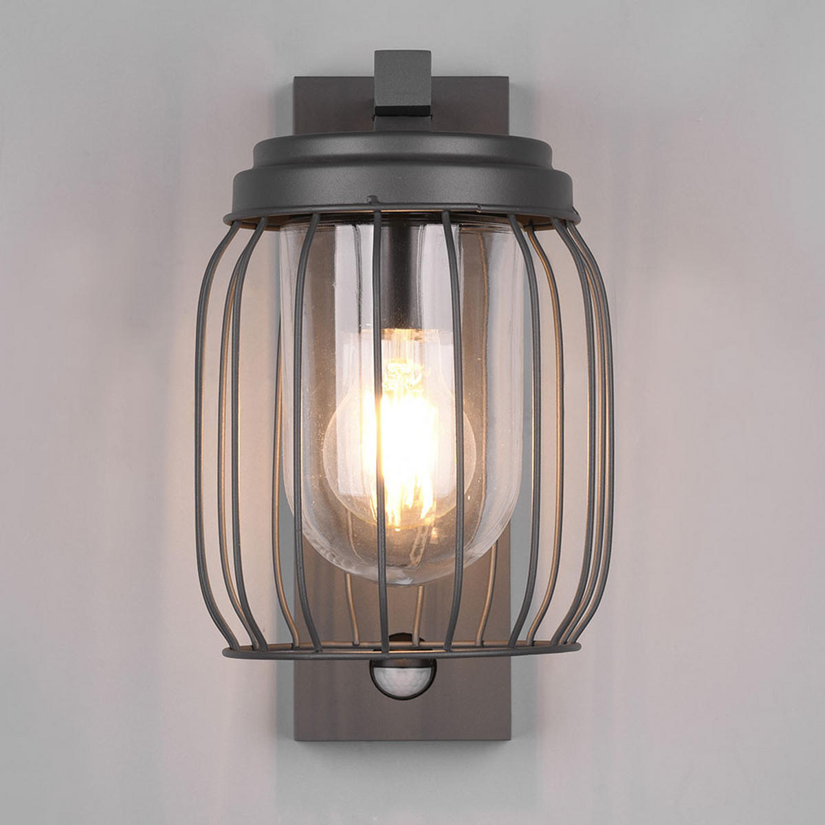 LED AUSSEN-WANDLEUCHTE Anthrazit Gitteroptik - Anthrazit, Glas (16.5/28/23.5cm)