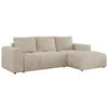 ECKSOFA MONIVA Beige Velvet - Rechts - Beige/Schwarz, Textil (266/164cm) - MKS