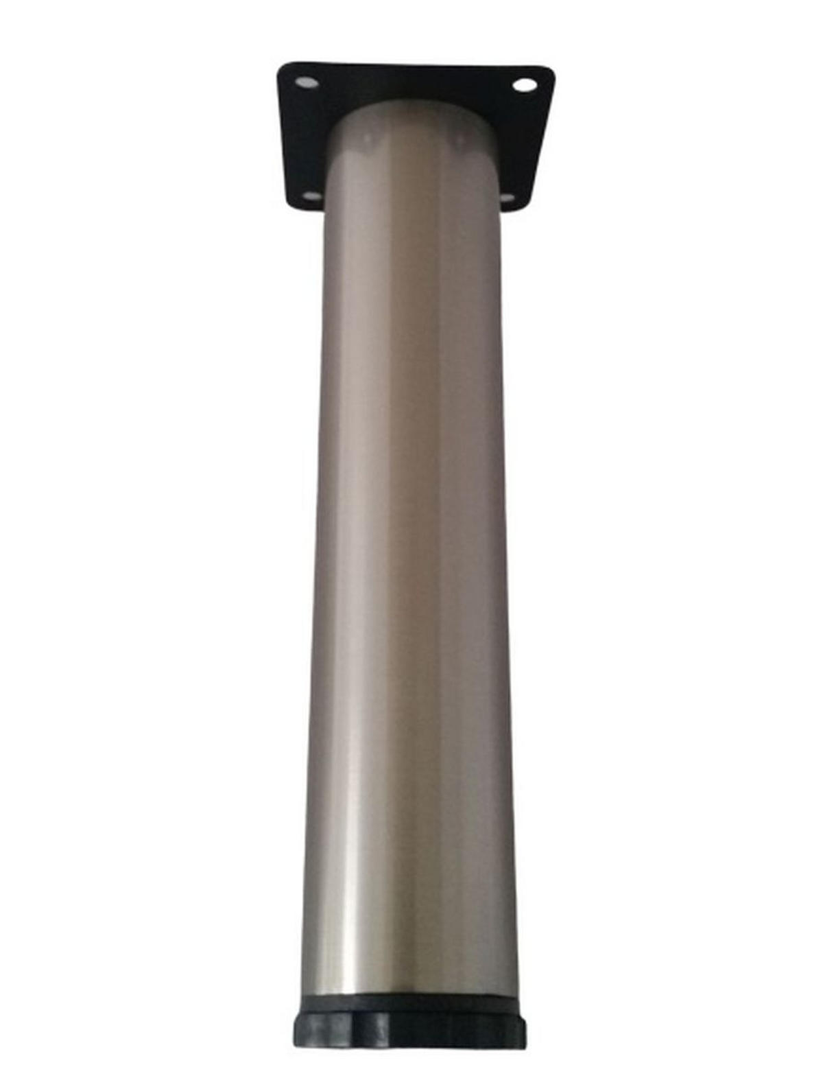 MÖBELFUSS 200mm Edelstahloptik höhenverstellbar +25mm Ø42 mm Möbelbein bis 50 kg - Edelstahlfarben, Metall (4.2/20/22.5cm) - Livingpoint24