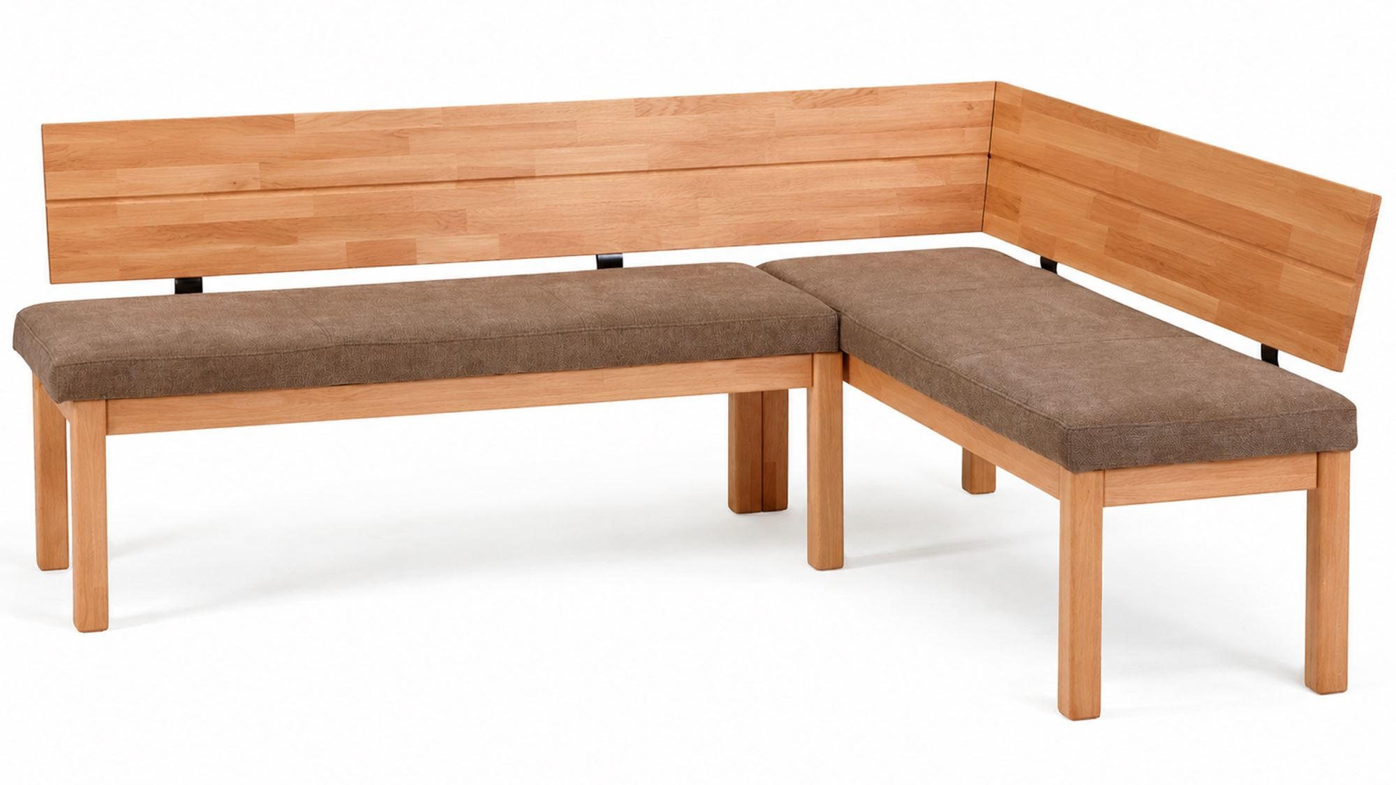 ECKBANK Danny 1 für 5 Personen Massivholz + Microfaser Kernbuche/Braun - Kernbuche/Braun, Holz (194/155cm) - 58aufmkessel