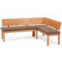 ECKBANK Danny 1 für 5 Personen Massivholz + Microfaser Kernbuche/Braun - Kernbuche/Braun, Holz (194/155cm) - 58aufmkessel
