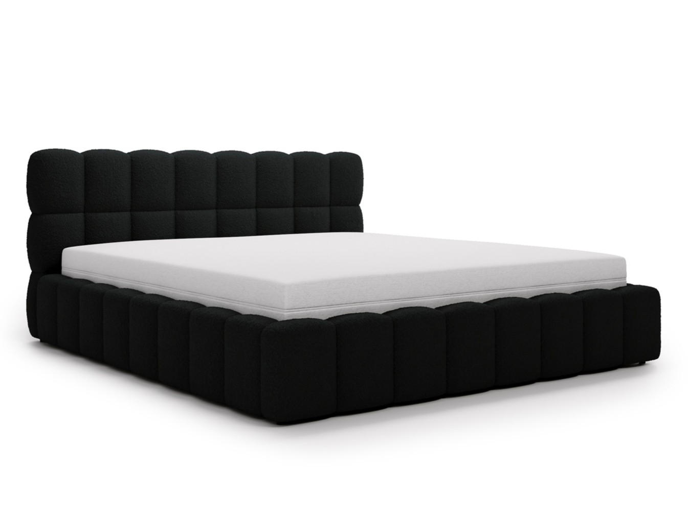 POLSTERBETT ALMA 160 x 200 cm, Bubble, Bouclé, schwarz - Schwarz, Textil (160/200cm) - Labett