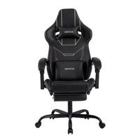 GAMINGSTUHL Gepolstert mit Fußablage Ergonomisch Schwarz - Schwarz, Metall (52.98/128.98/50.98cm) - Kaket