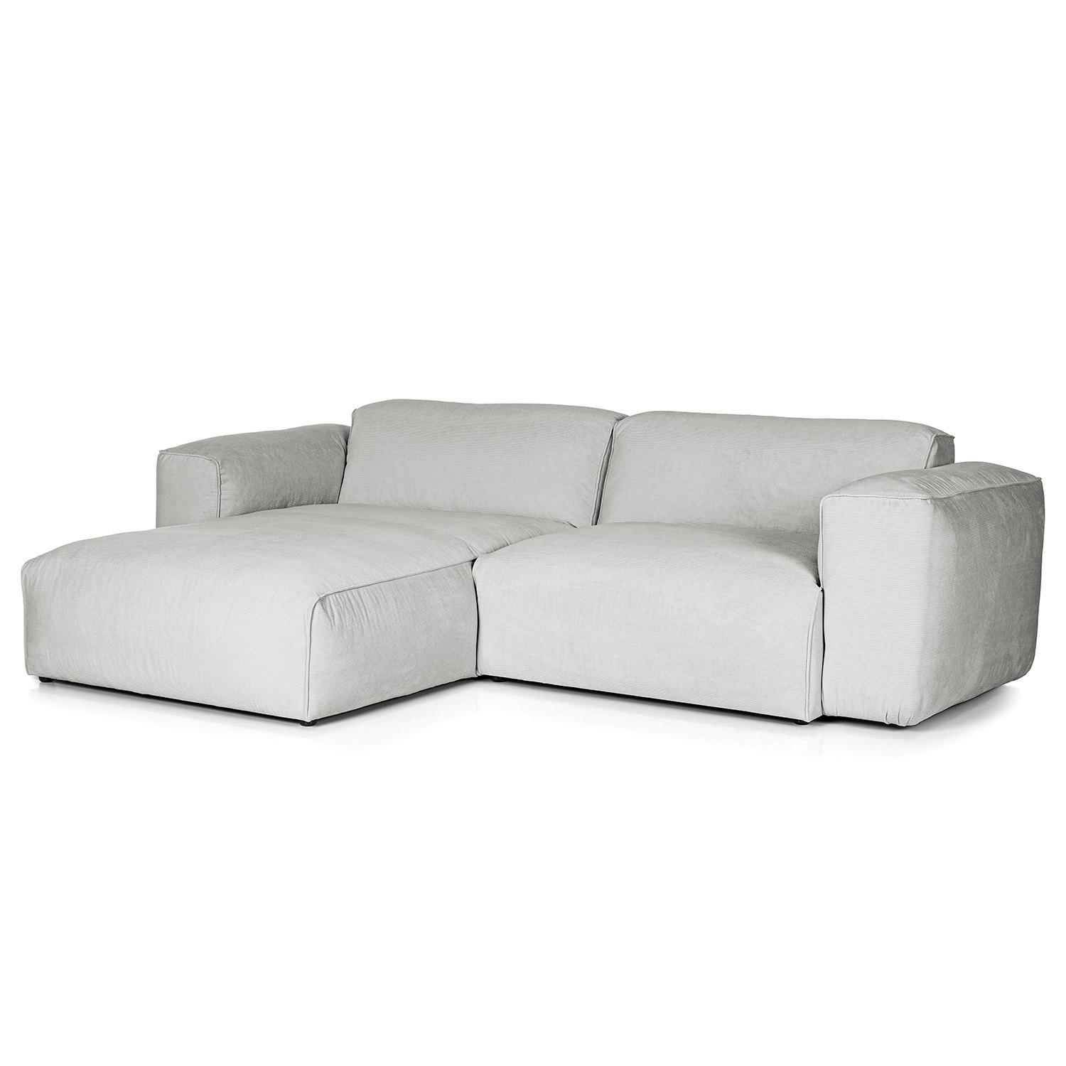 1,5-SITZER ECKSOFA mit Longchair - Schwarz/Grau, Kunststoff/Textil (260/173cm) - home24