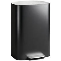 KÜCHEN-MÜLLEIMER Edelstahl Schwarz - Schwarz, Metall (36.5/62.2/45.1cm) - HOMCOM