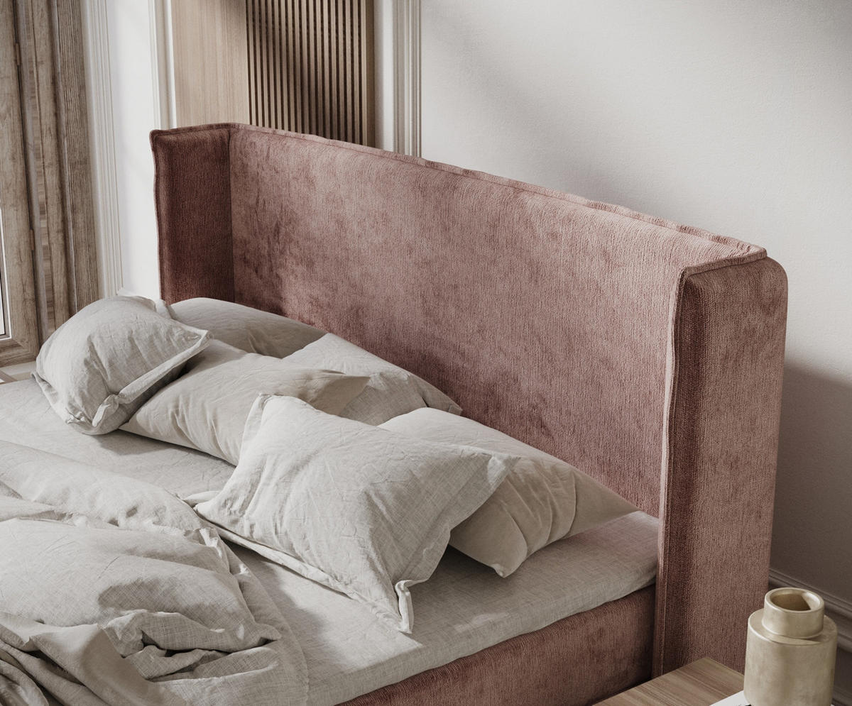 KONTINENTALBETT Ardis Rosa 200/200 cm mit Matratze und Topper - Pink/Schwarz, Holz/Holzwerkstoff (200/200cm) - Maison de Reve