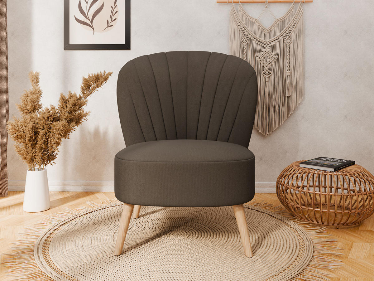 SESSEL Lumora mit Holzbeinen braun - Braun, Holz (68/82/78cm) - Panda Möbel