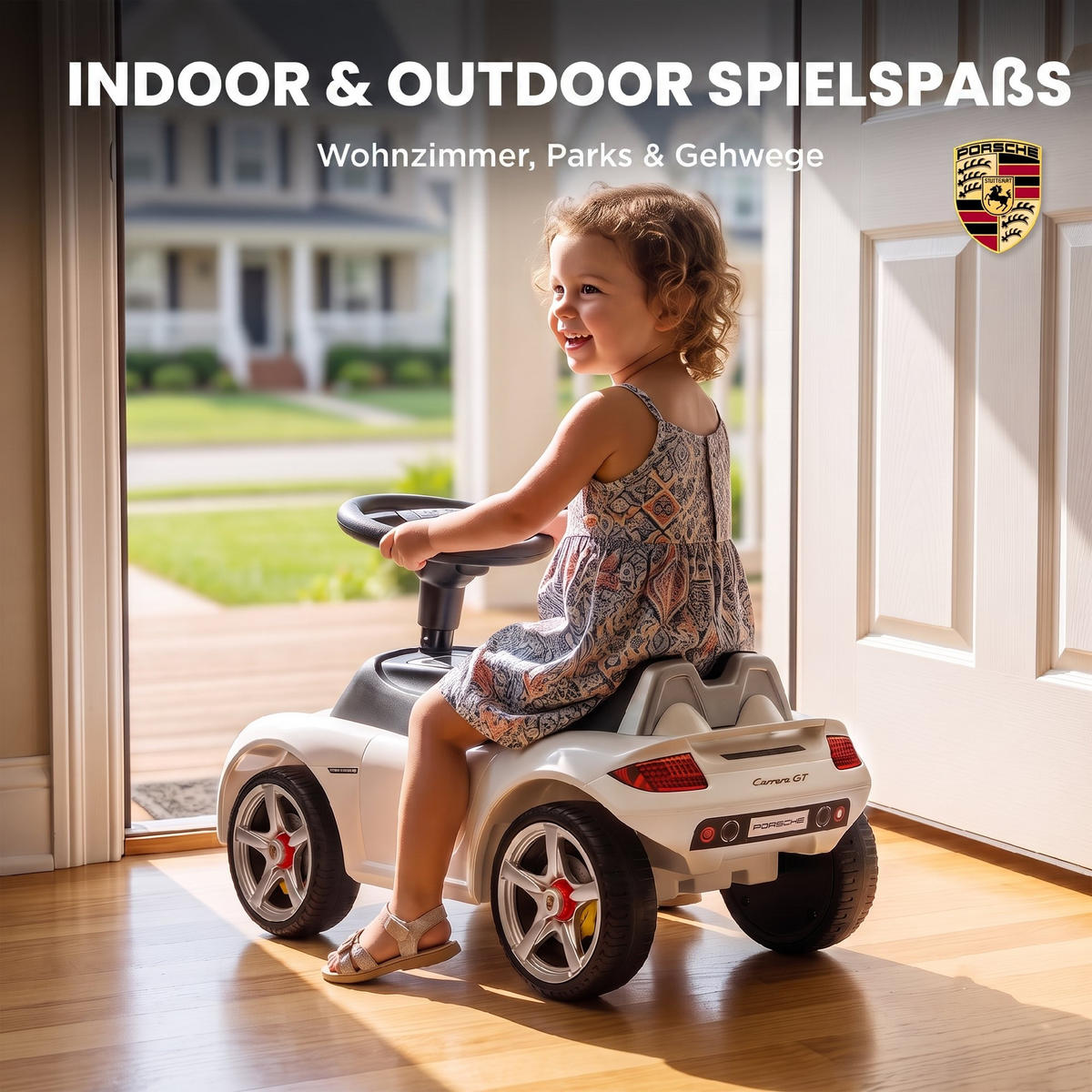 KINDER-RUTSCHAUTO PP Weiß - Weiß, Kunststoff (63/28.5/38cm) - AIYAPLAY