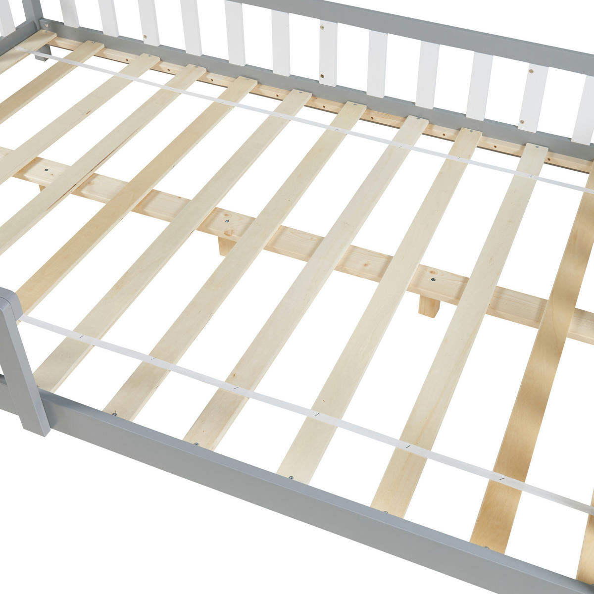 HAUSBETT Hesel - Grau, Holz (140/200cm) - [en.casa]