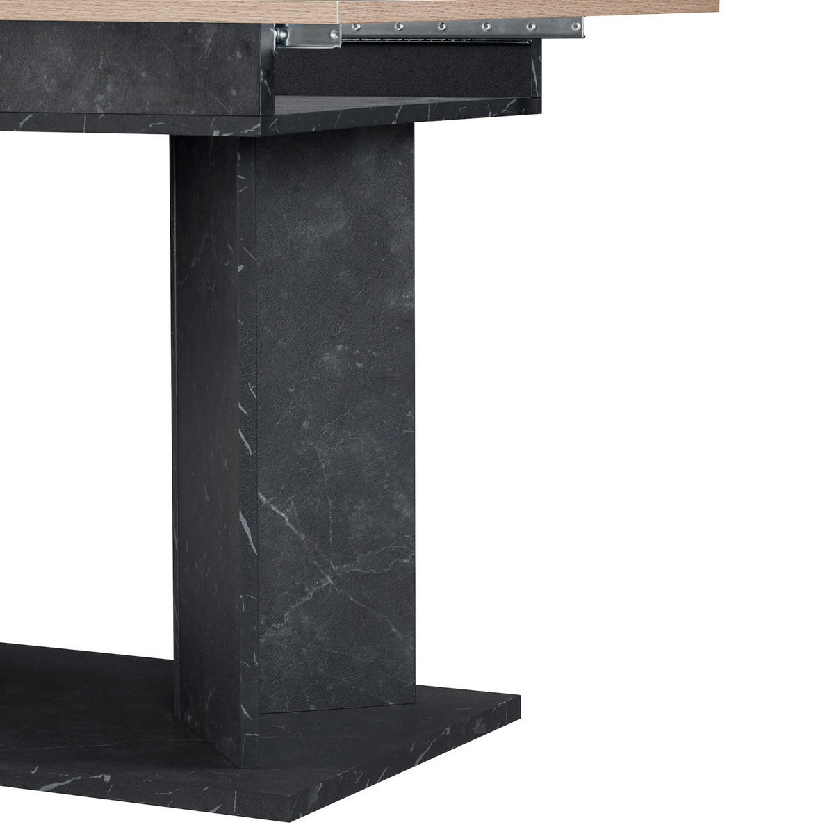 ESSTISCH VIVIAN 120-160/80/76 cm - Anthrazit/Eiche San Remo, Holzwerkstoff (80/120/76cm) - B&D Home
