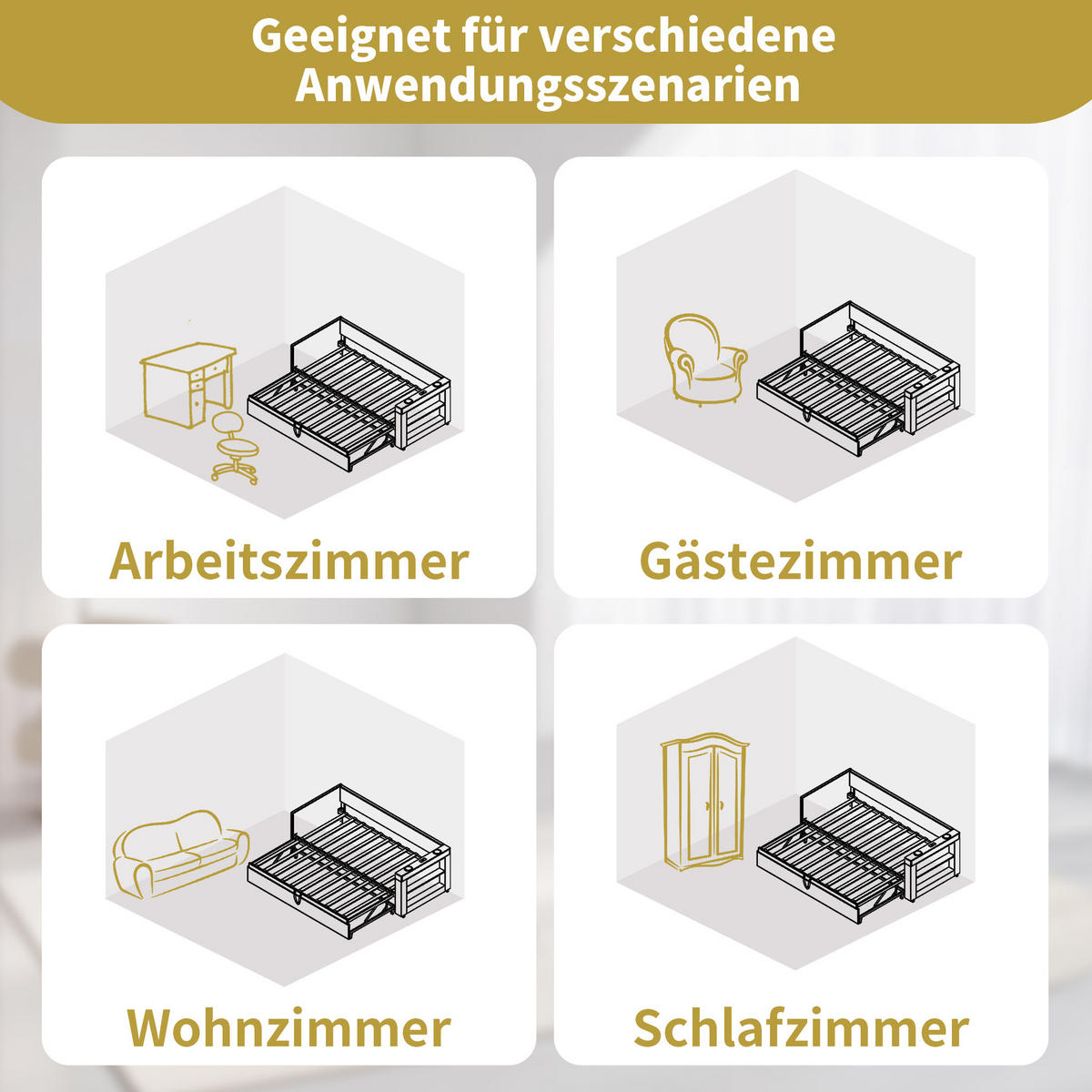 BETT 90/190 cm in Grau mit USB- und Type-C-Anschlüssen und Getränkehaltern - Grau, Textil (90/190cm) - Flora Grace