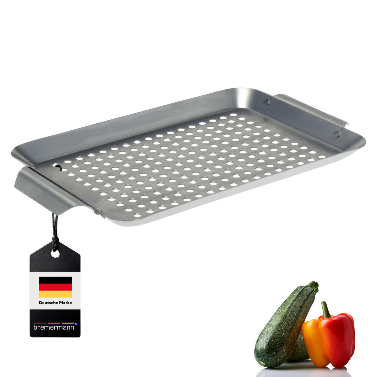 GRILLPLATTE, silber, Metall - Edelstahlfarben, Metall (18.5/1.8/32cm) - bremermann