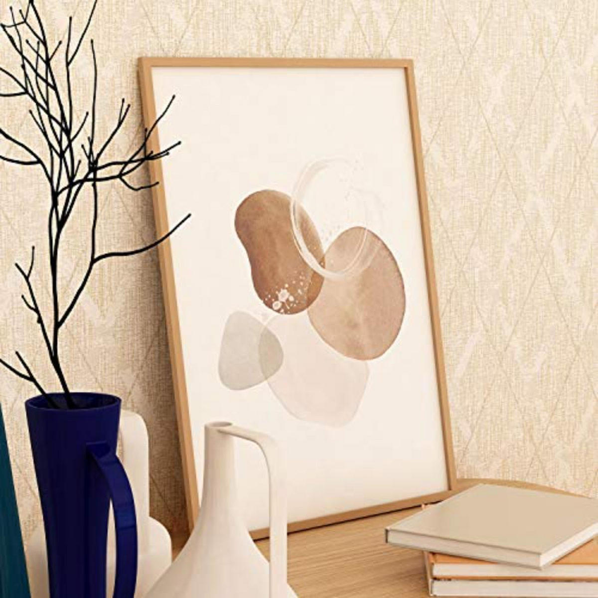 POSTER Set mit 4 Kunst Folien mit abstrakten Formen und Figuren A4 Schwarzer Rahmen - Schwarz, Papier (29.7/3cm) - Nacnic