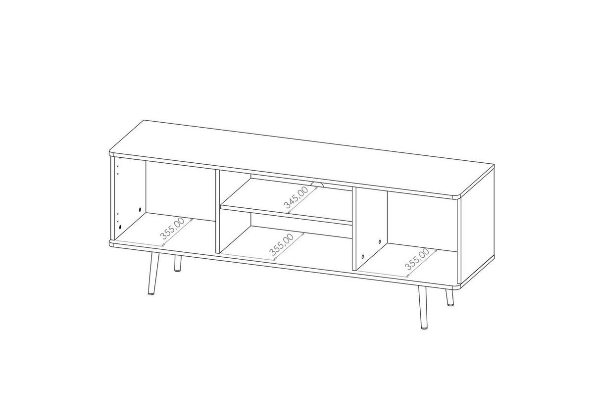 TV-SCHRANK Elio Braun mit Graphit - Schwarz/Braun, Holzwerkstoff (150/60/41cm) - Bettso