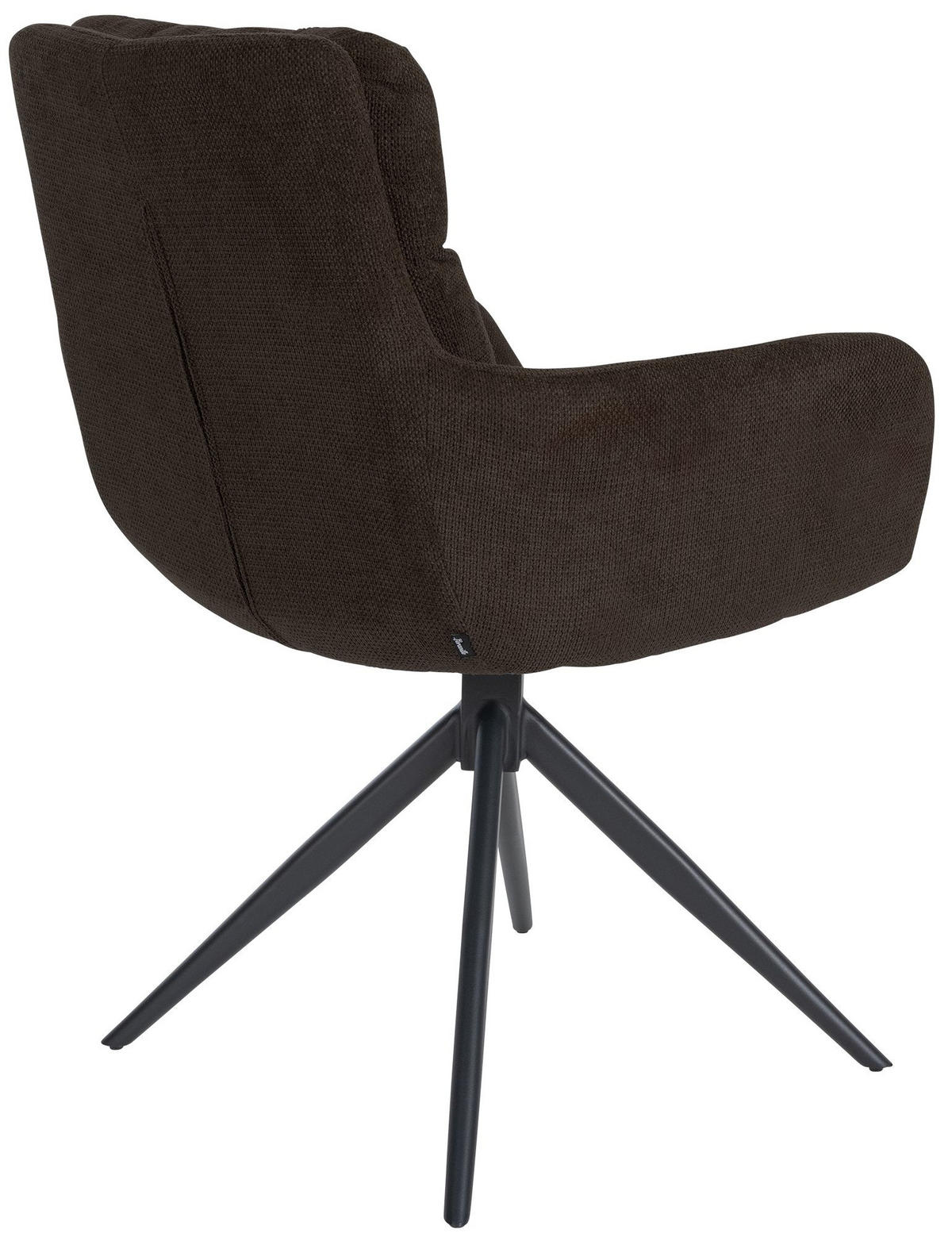 ARMLEHNENSTUHL 2er Set Stoff Braun - Schwarz/Braun, Textil/Metall (60/88/65cm) - CLP