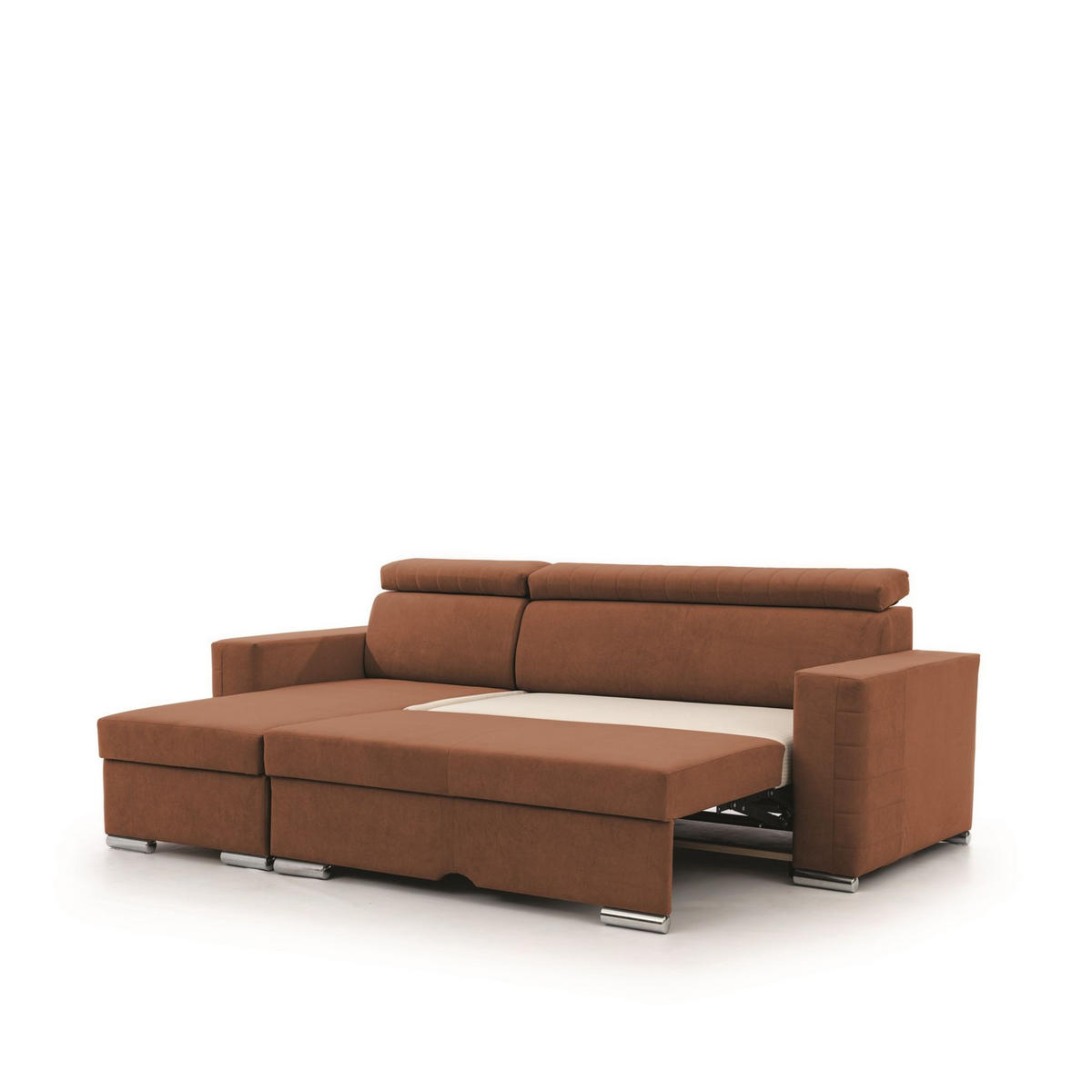 ECKSOFA Canton In Camelia - Braun, Holzwerkstoff/Textil (260/173cm) - Fun Möbel