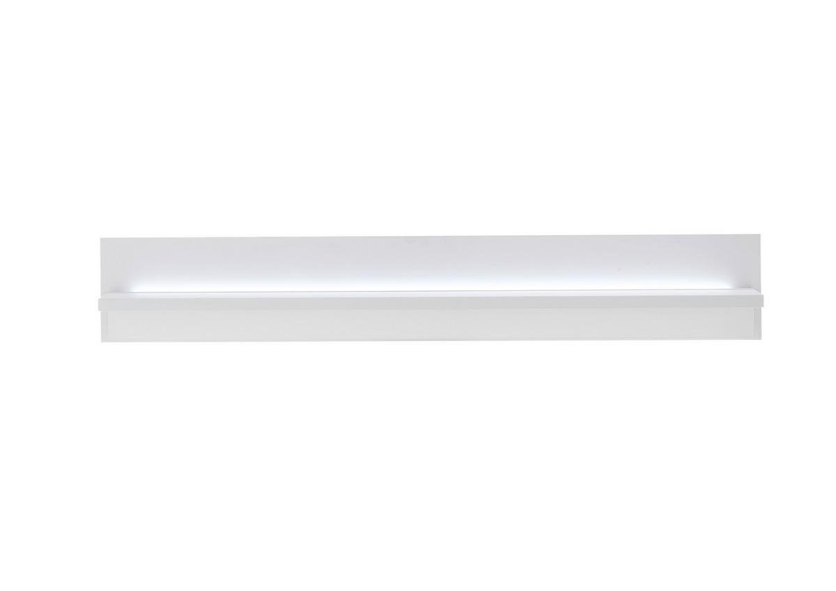 WANDBOARD M19 Weiß Matt 150/20/18 cm schmal - Weiß, Holzwerkstoff (150/20/18cm) - Livojo