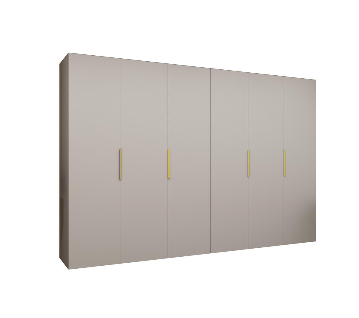 DREHTÜRENSCHRANK 202/300/52 6-türig - Kaschmir/Goldfarben, Holz (300/202/52cm) - MÖBEL KRYSPOL