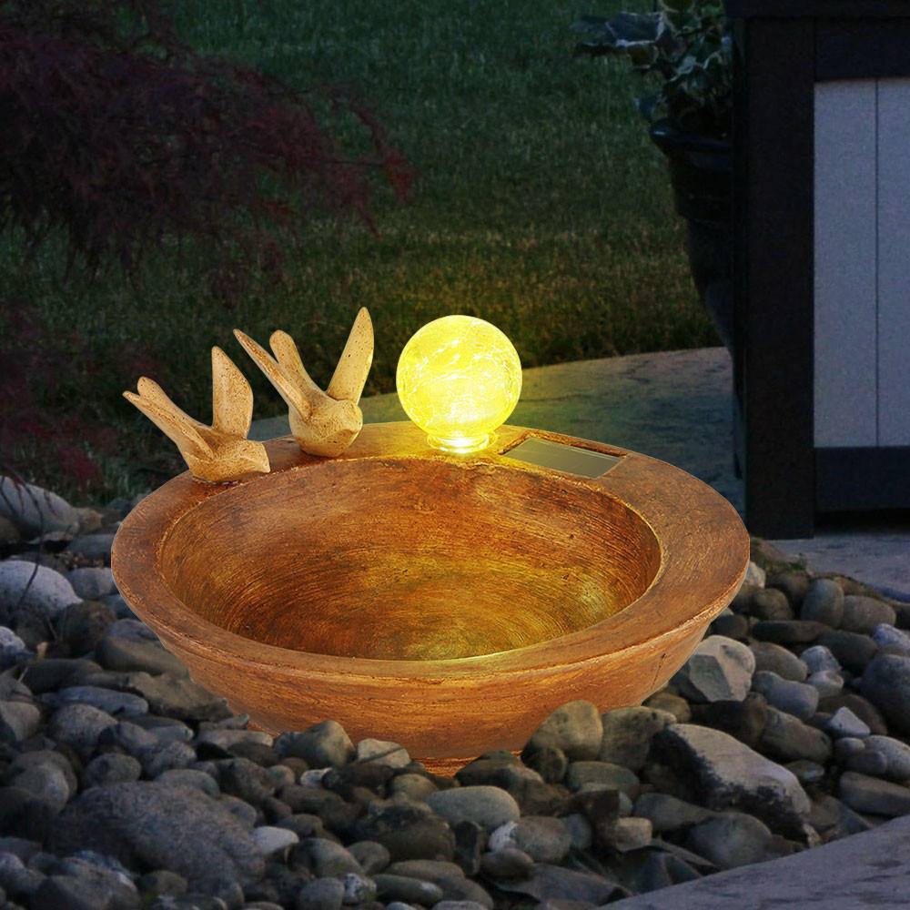 Thumbnail - Globo Lighting Led, Braun, Kunststoff, Rund, 23x12.3x26 cm, Lampen & Leuchten, Außenbeleuchtung, Außenleuchten